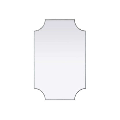 Notched Metal Mirror 27x42 inch in Silver