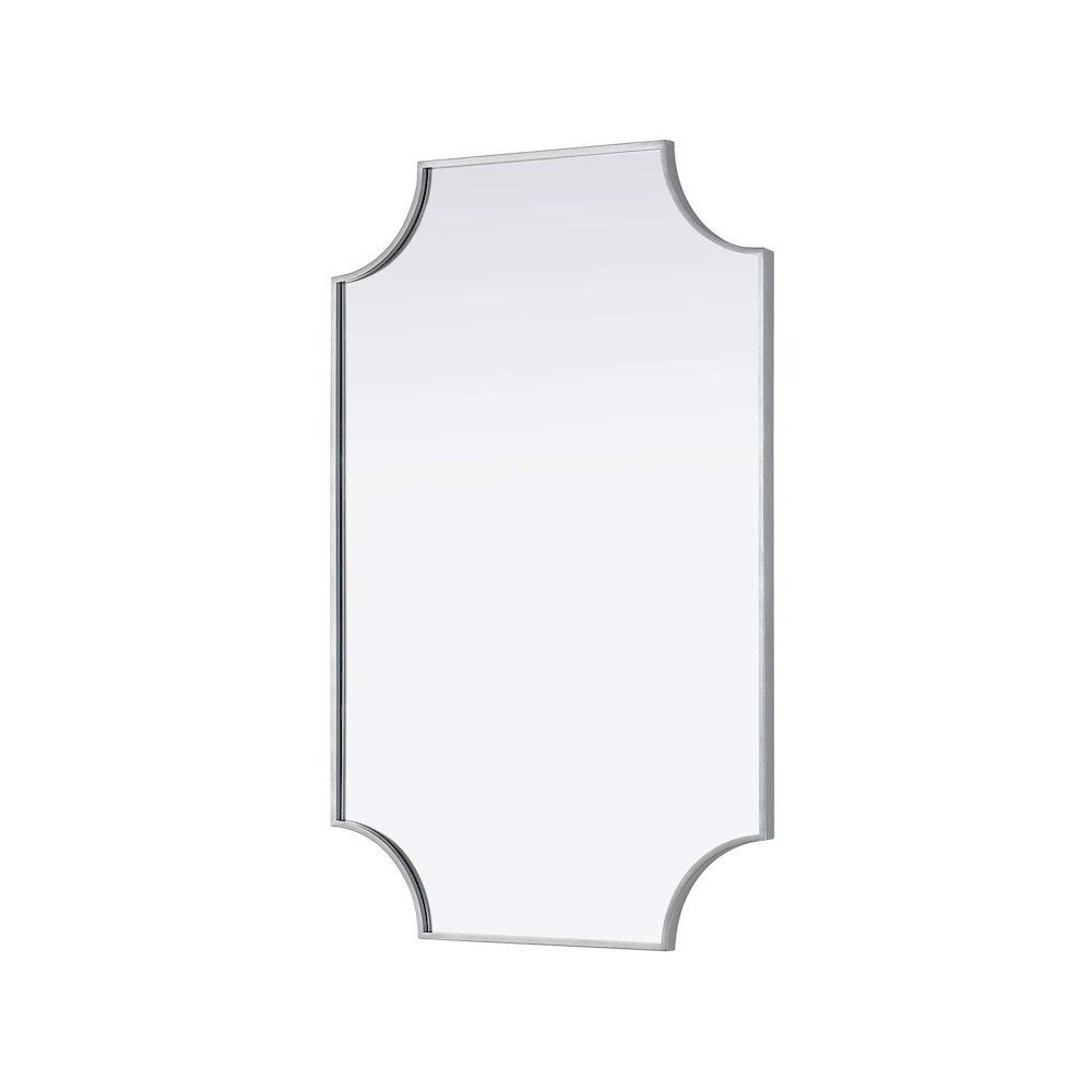 Notched Metal Mirror 27x42 inch in Silver