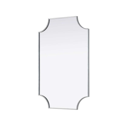Notched Metal Mirror 27x42 inch in Silver