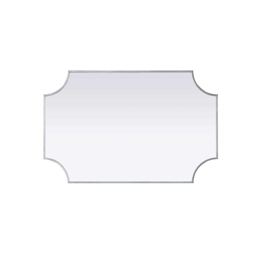 Notched Metal Mirror 27x42 inch in Silver