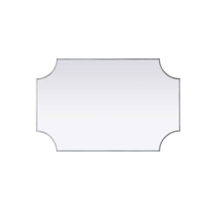 Notched Metal Mirror 27x42 inch in Silver