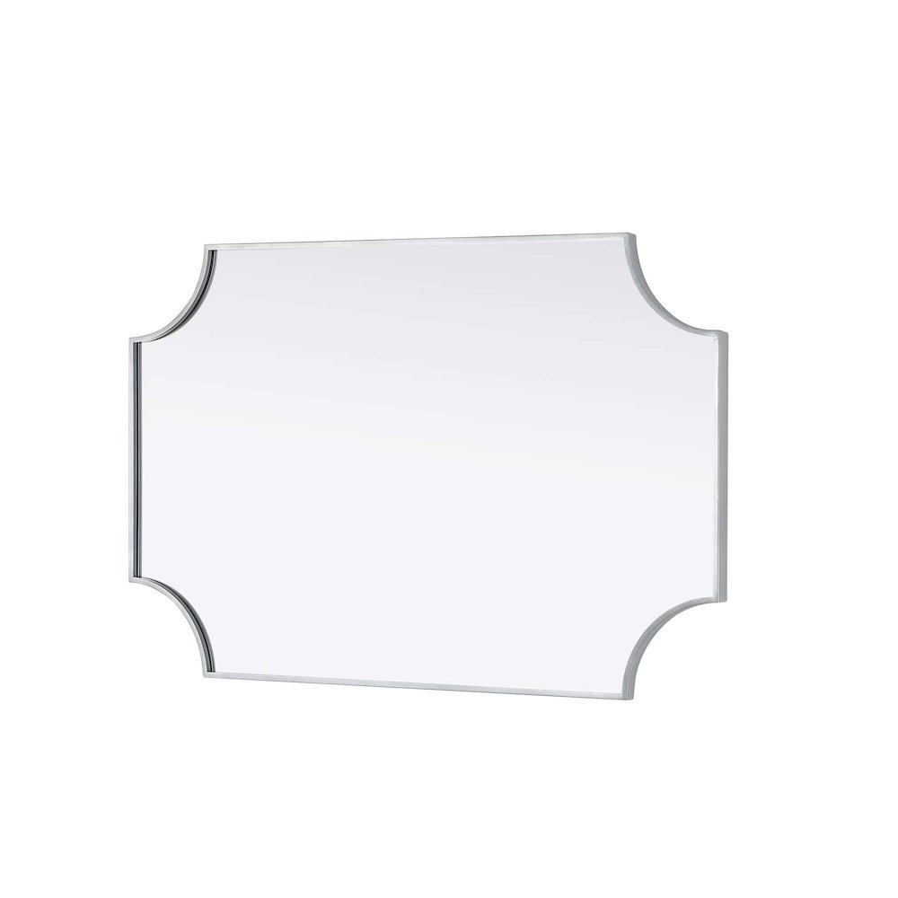 Notched Metal Mirror 27x42 inch in Silver