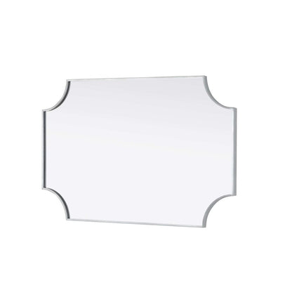 Notched Metal Mirror 27x42 inch in Silver