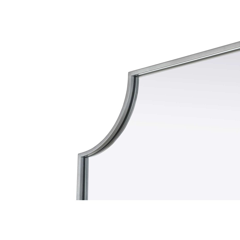Notched Metal Mirror 27x42 inch in Silver