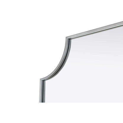 Notched Metal Mirror 27x42 inch in Silver