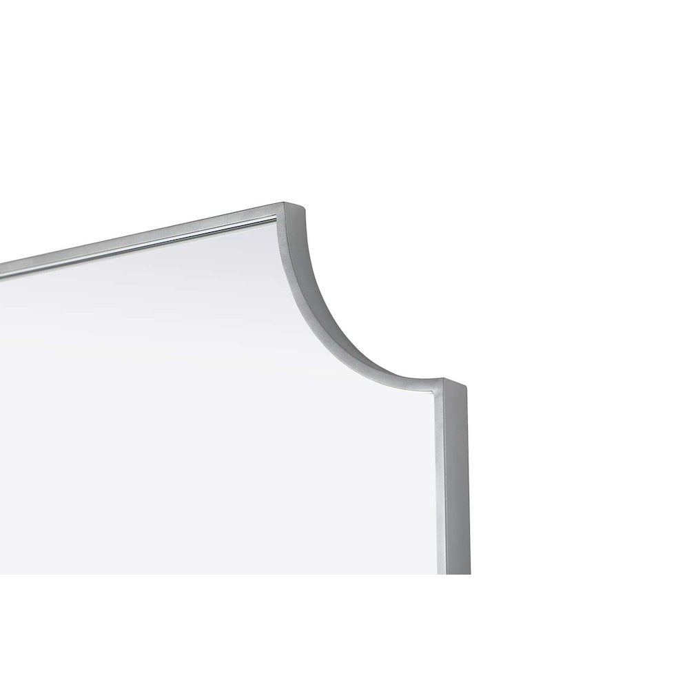 Notched Metal Mirror 27x42 inch in Silver