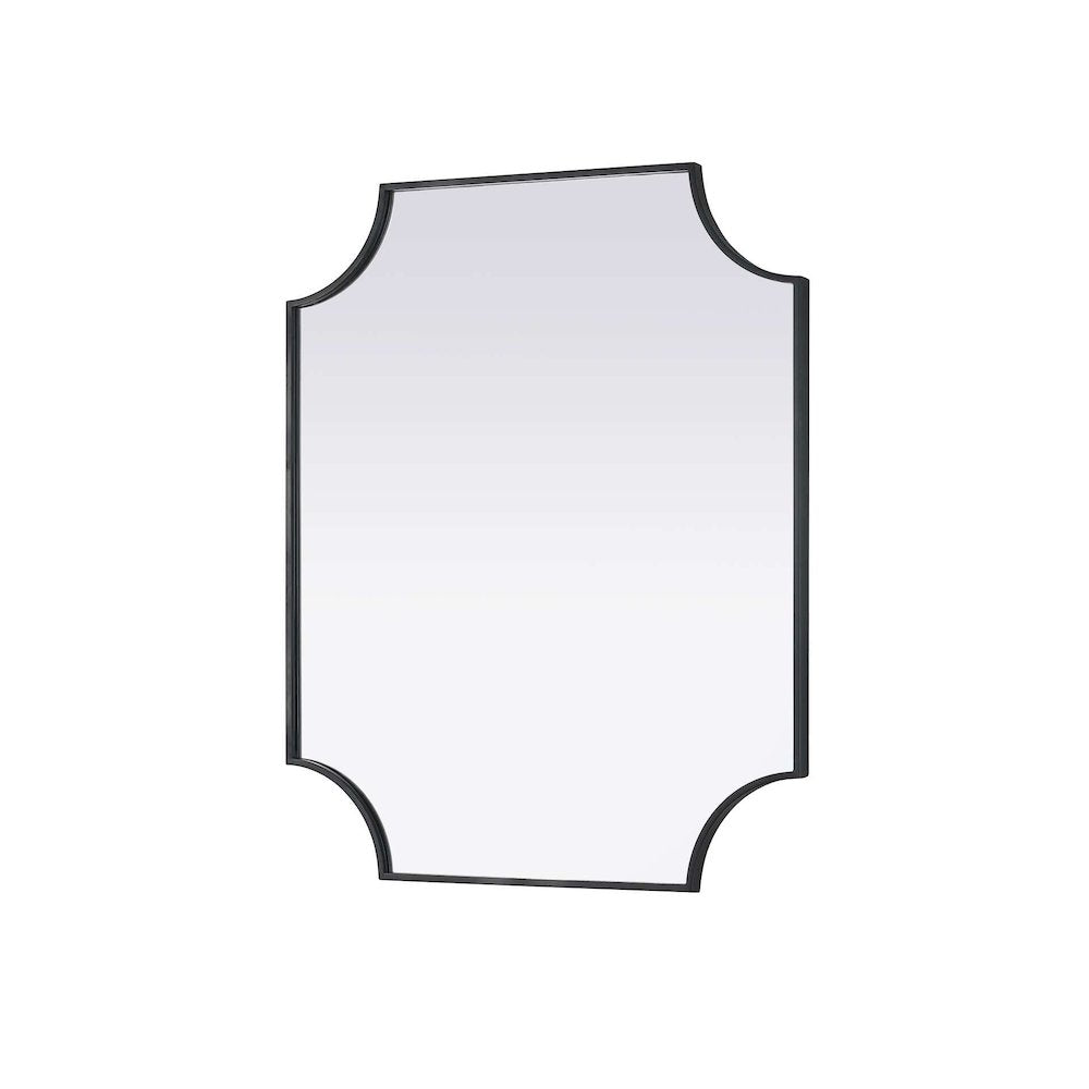 Notched Metal Mirror 30x36 inch in Black