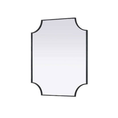 Notched Metal Mirror 30x36 inch in Black