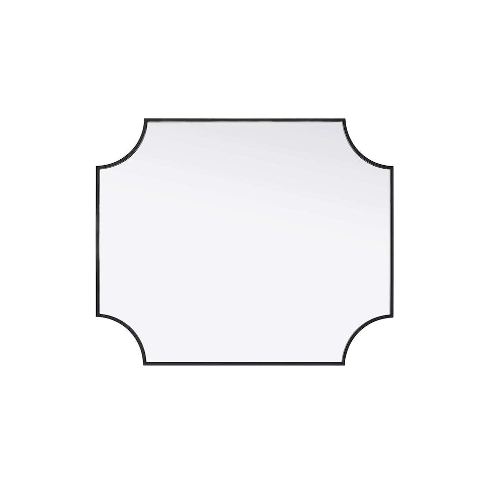 Notched Metal Mirror 30x36 inch in Black