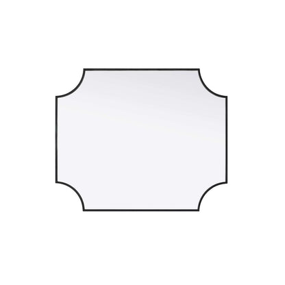 Notched Metal Mirror 30x36 inch in Black