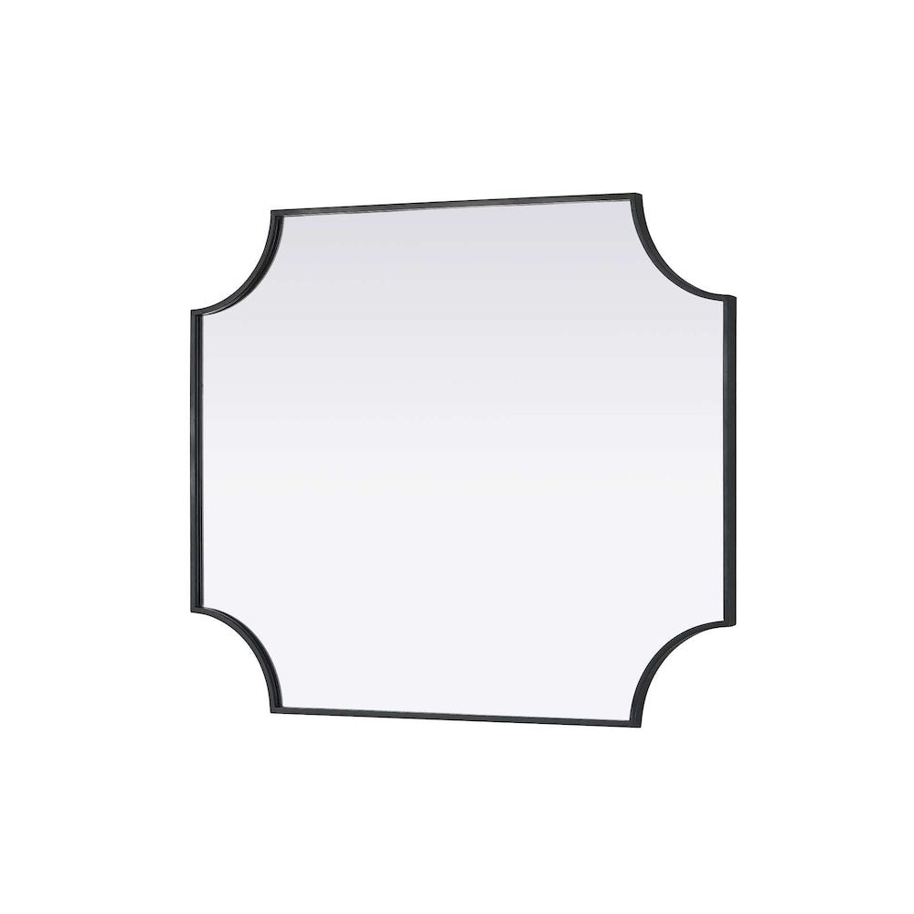 Notched Metal Mirror 30x36 inch in Black