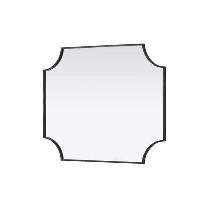 Notched Metal Mirror 30x36 inch in Black