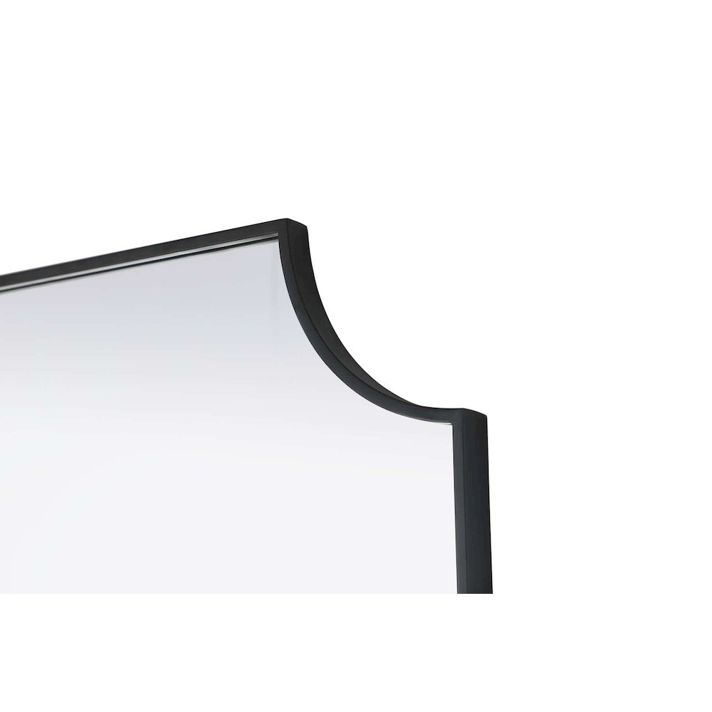 Notched Metal Mirror 30x36 inch in Black