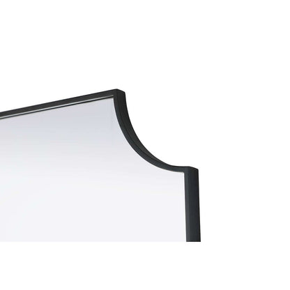 Notched Metal Mirror 30x36 inch in Black