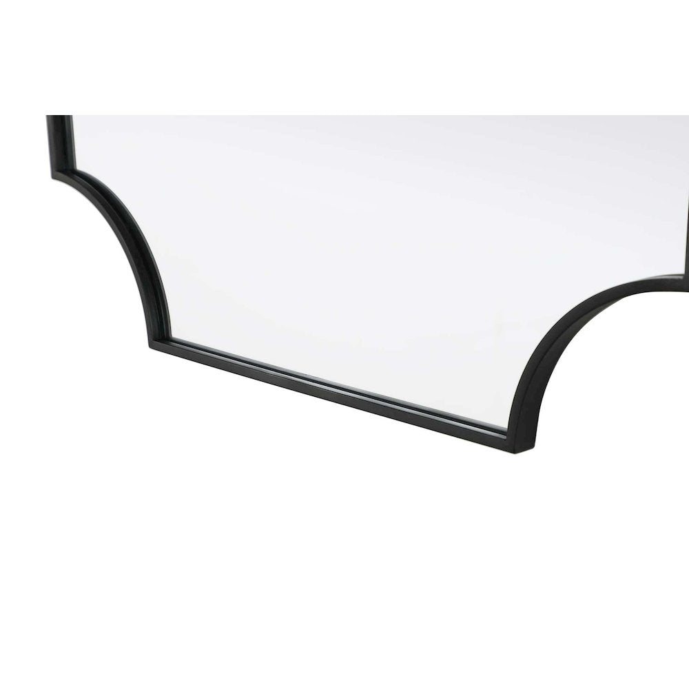 Notched Metal Mirror 30x36 inch in Black