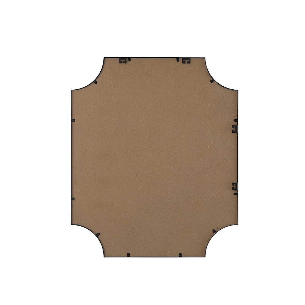 Notched Metal Mirror 30x36 inch in Black