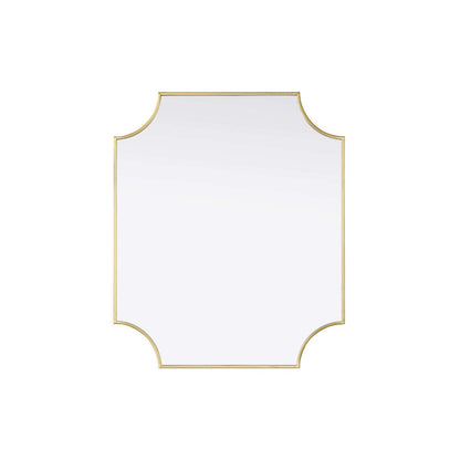 Notched Metal Mirror 30x36 inch in Brass