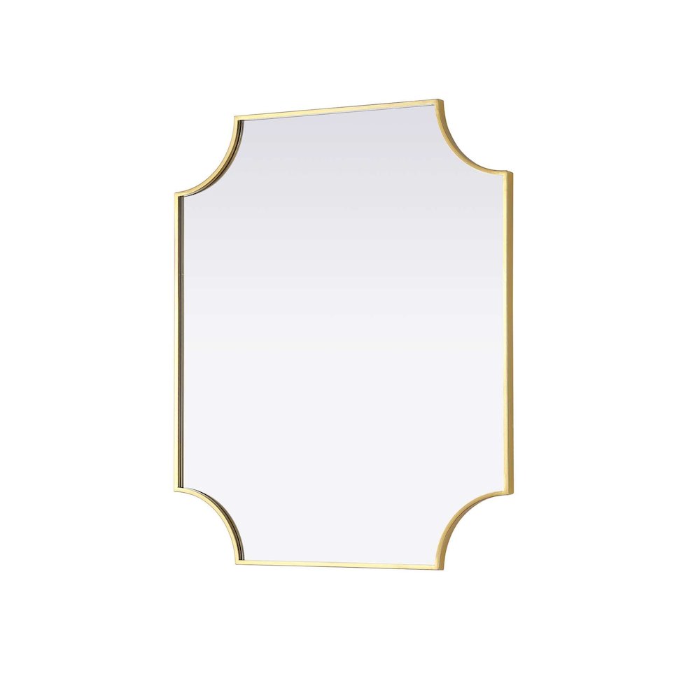 Notched Metal Mirror 30x36 inch in Brass