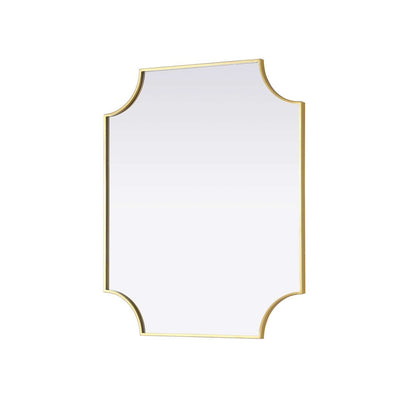 Notched Metal Mirror 30x36 inch in Brass