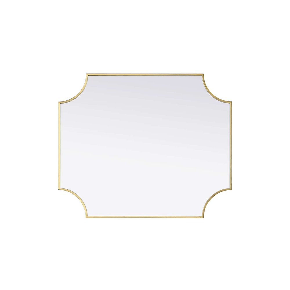 Notched Metal Mirror 30x36 inch in Brass