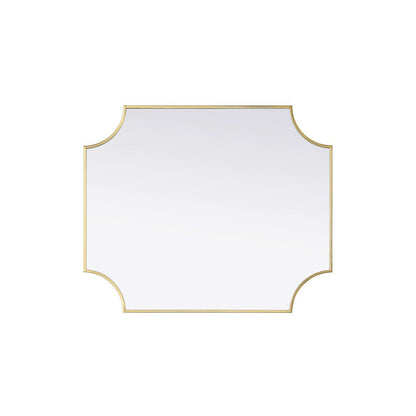 Notched Metal Mirror 30x36 inch in Brass