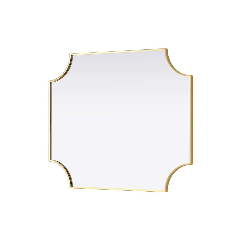 Notched Metal Mirror 30x36 inch in Brass