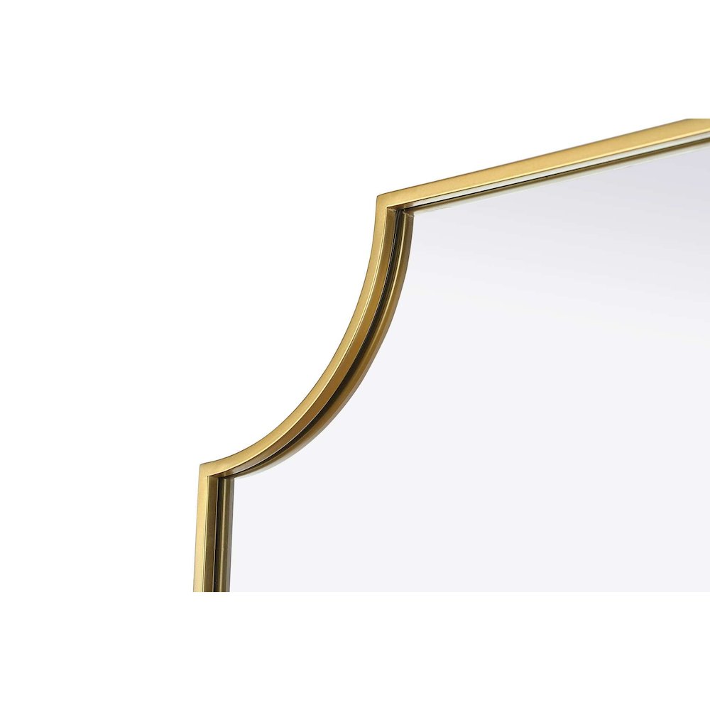 Notched Metal Mirror 30x36 inch in Brass