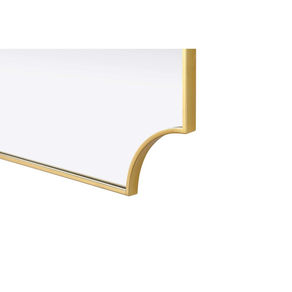 Notched Metal Mirror 30x36 inch in Brass