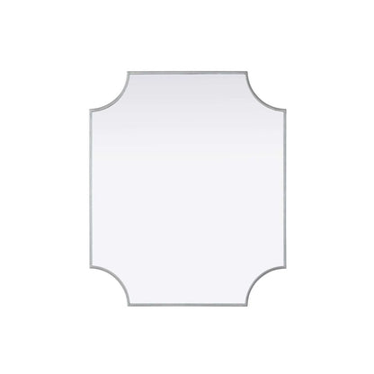 Notched Metal Mirror 30x36 inch in Silver