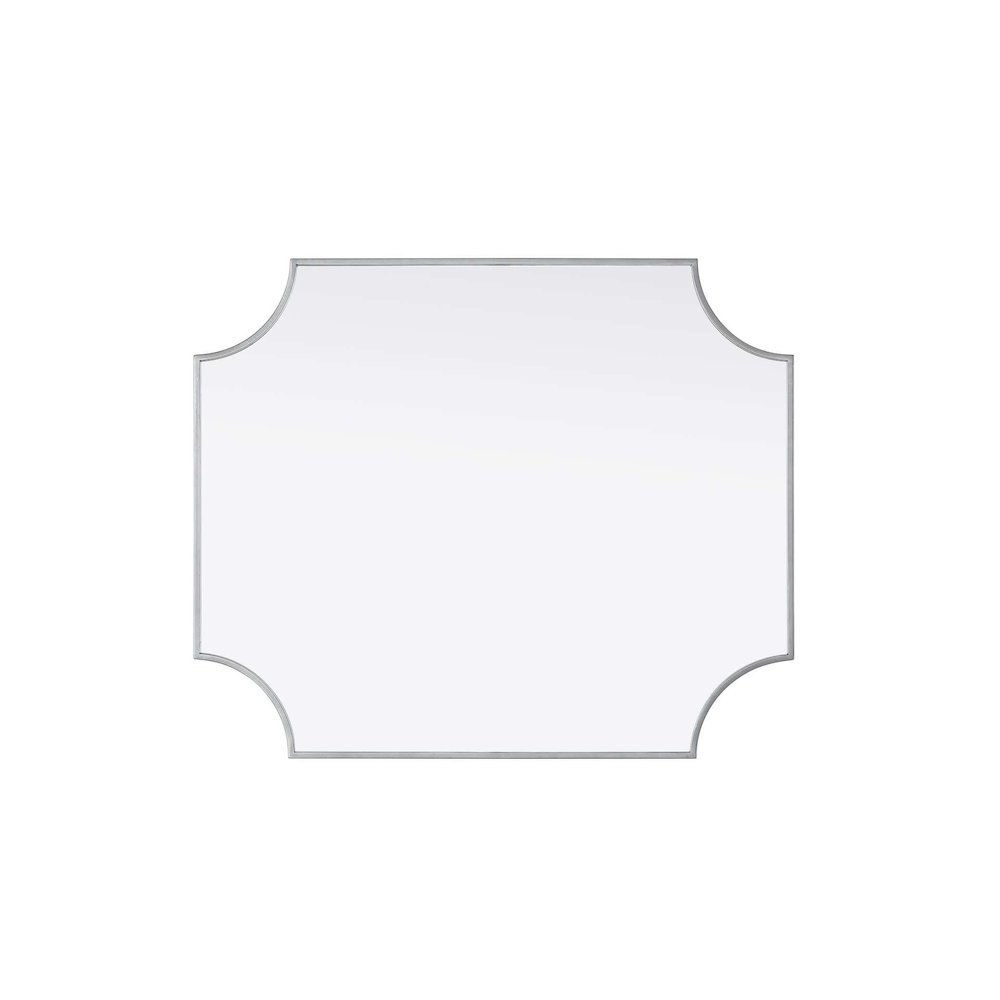 Notched Metal Mirror 30x36 inch in Silver
