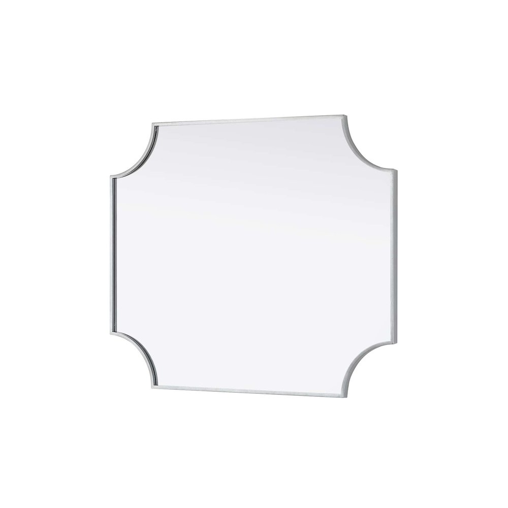 Notched Metal Mirror 30x36 inch in Silver