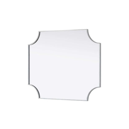 Notched Metal Mirror 30x36 inch in Silver