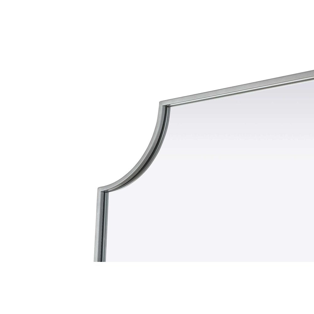 Notched Metal Mirror 30x36 inch in Silver
