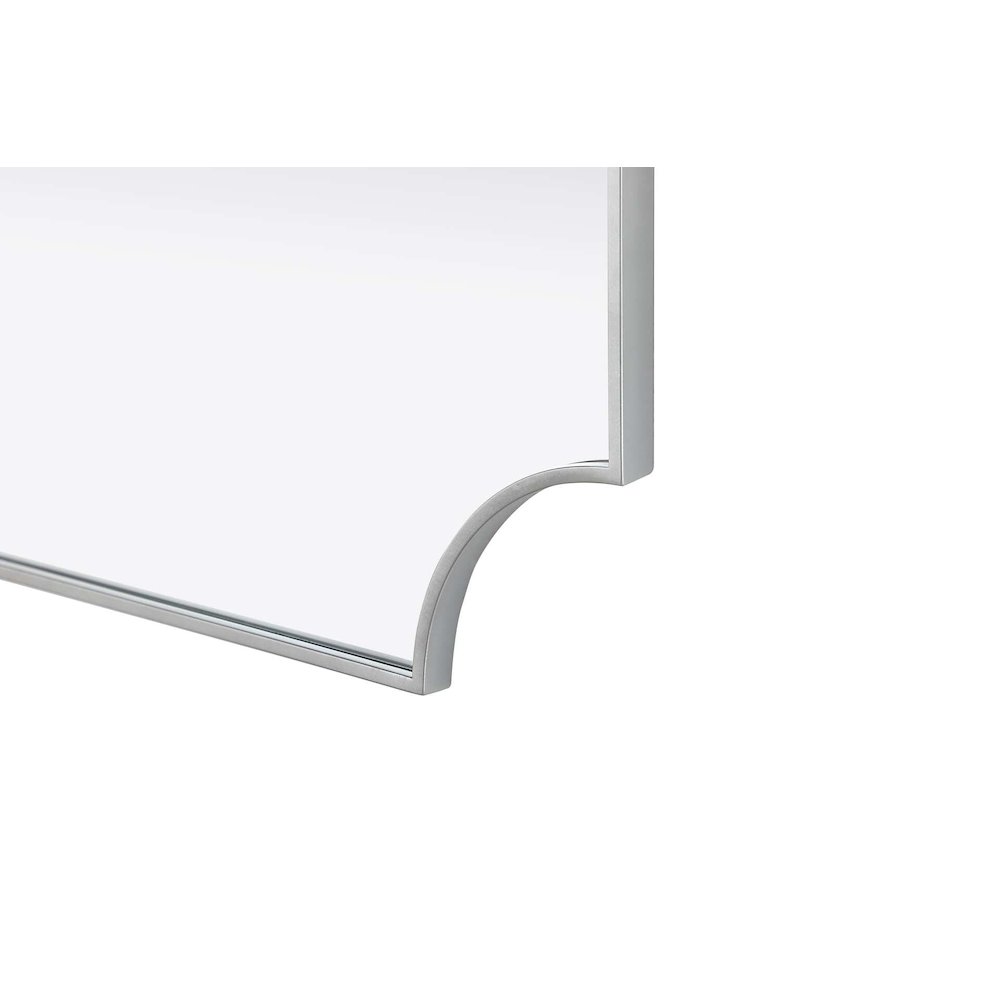 Notched Metal Mirror 30x36 inch in Silver