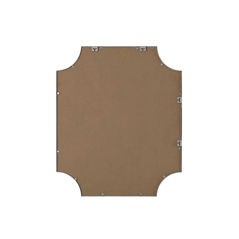 Notched Metal Mirror 30x36 inch in Silver