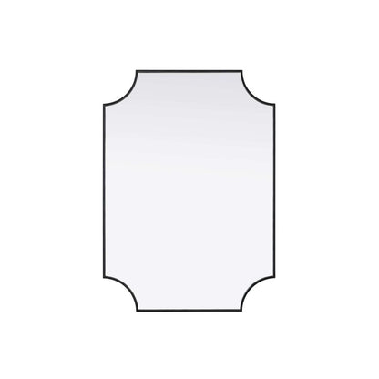 Notched Metal Mirror 30x42 inch in Black