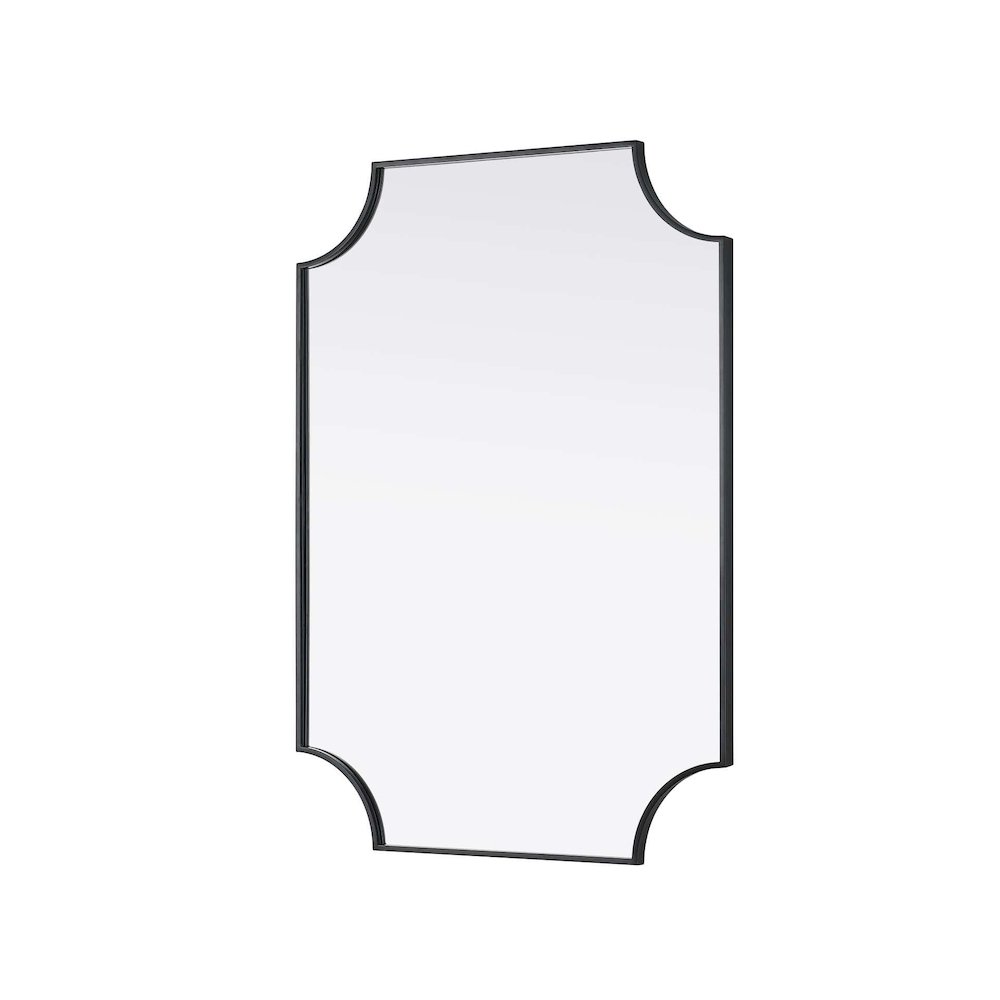 Notched Metal Mirror 30x42 inch in Black