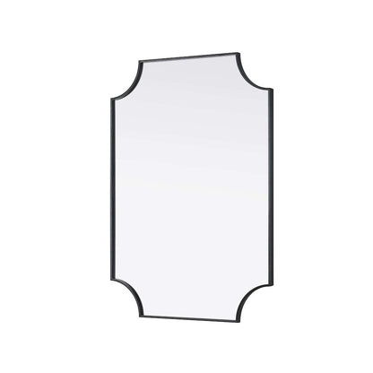 Notched Metal Mirror 30x42 inch in Black