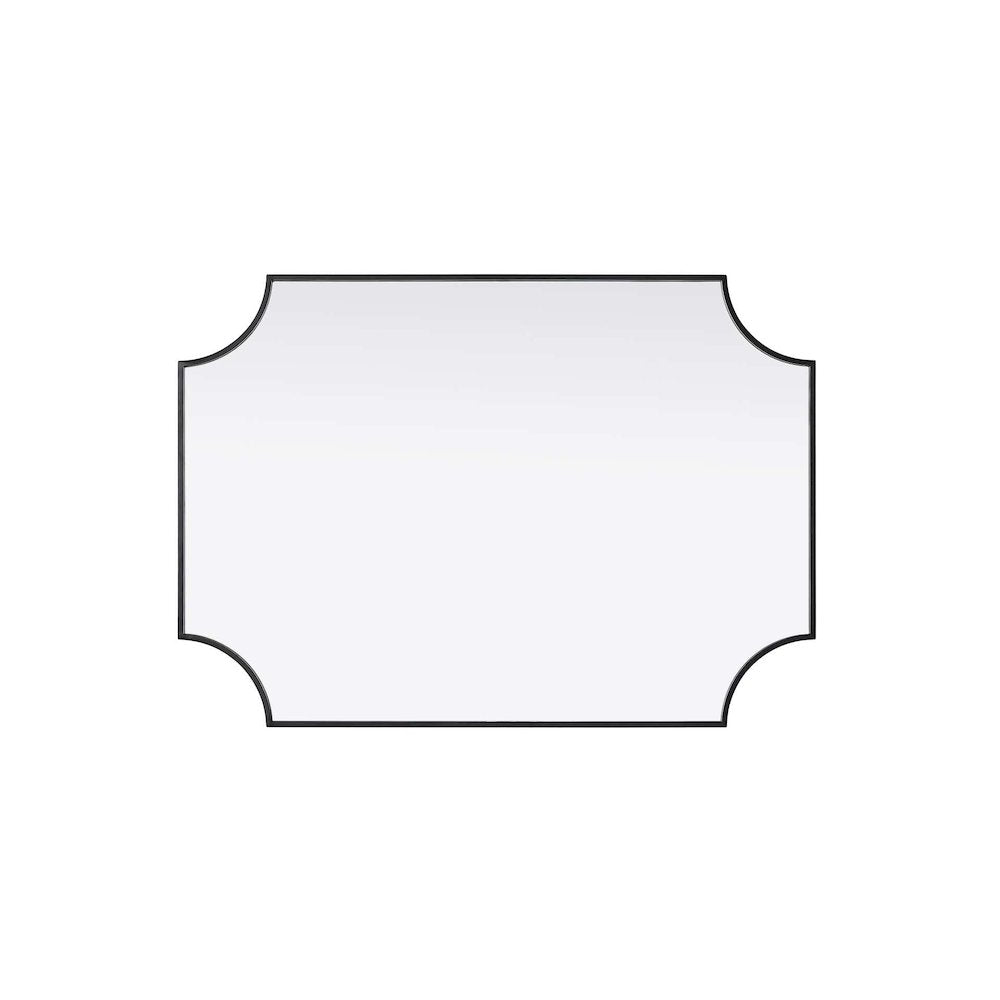 Notched Metal Mirror 30x42 inch in Black
