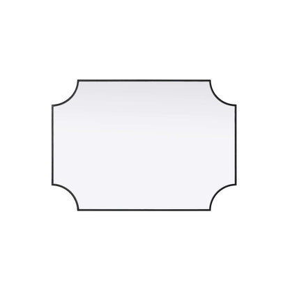 Notched Metal Mirror 30x42 inch in Black