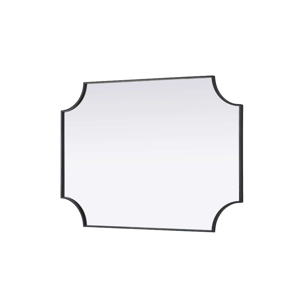 Notched Metal Mirror 30x42 inch in Black