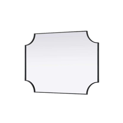 Notched Metal Mirror 30x42 inch in Black