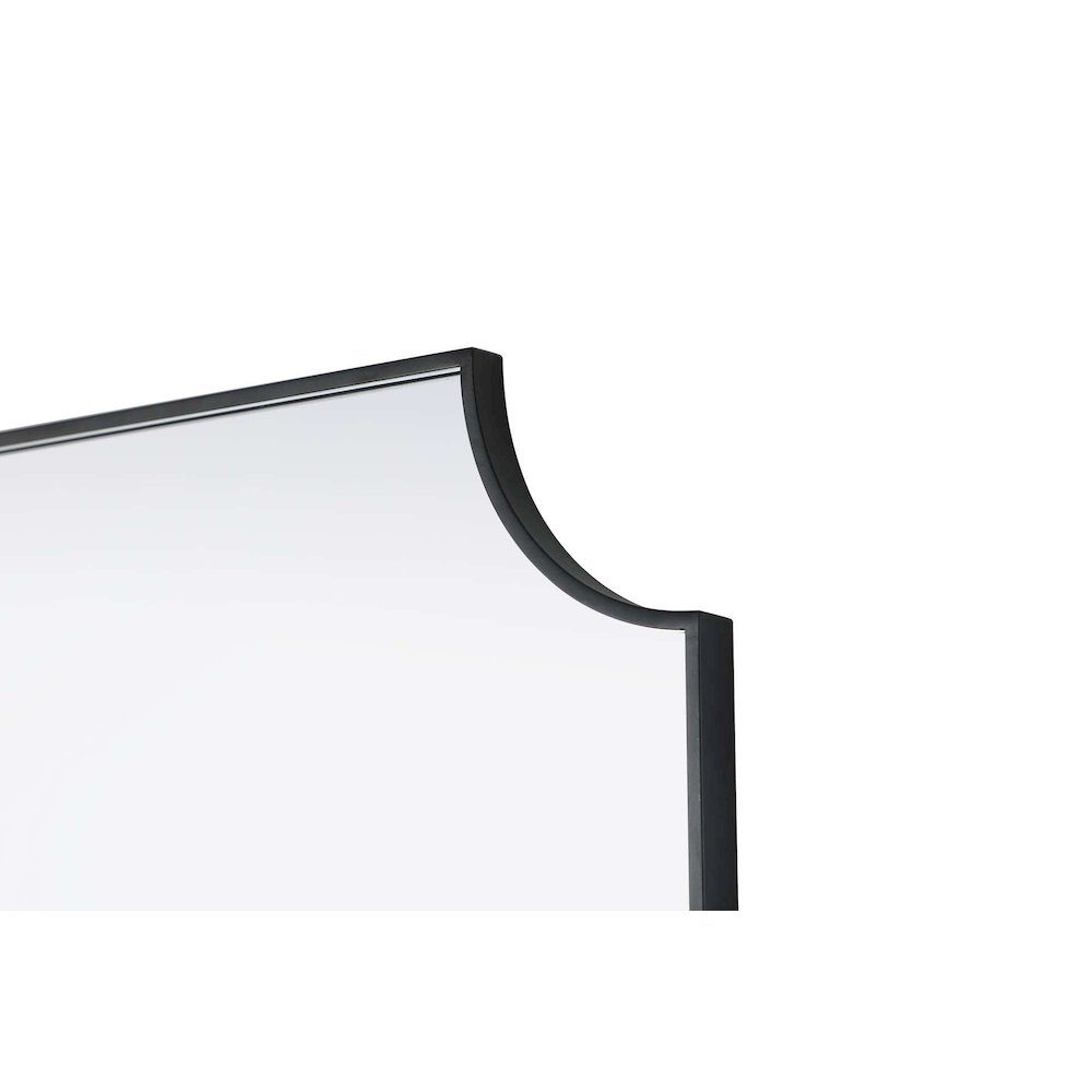 Notched Metal Mirror 30x42 inch in Black
