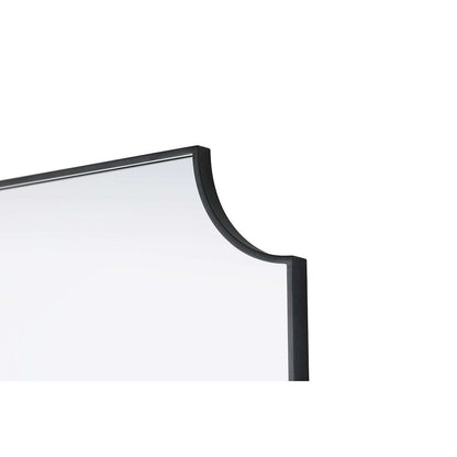 Notched Metal Mirror 30x42 inch in Black