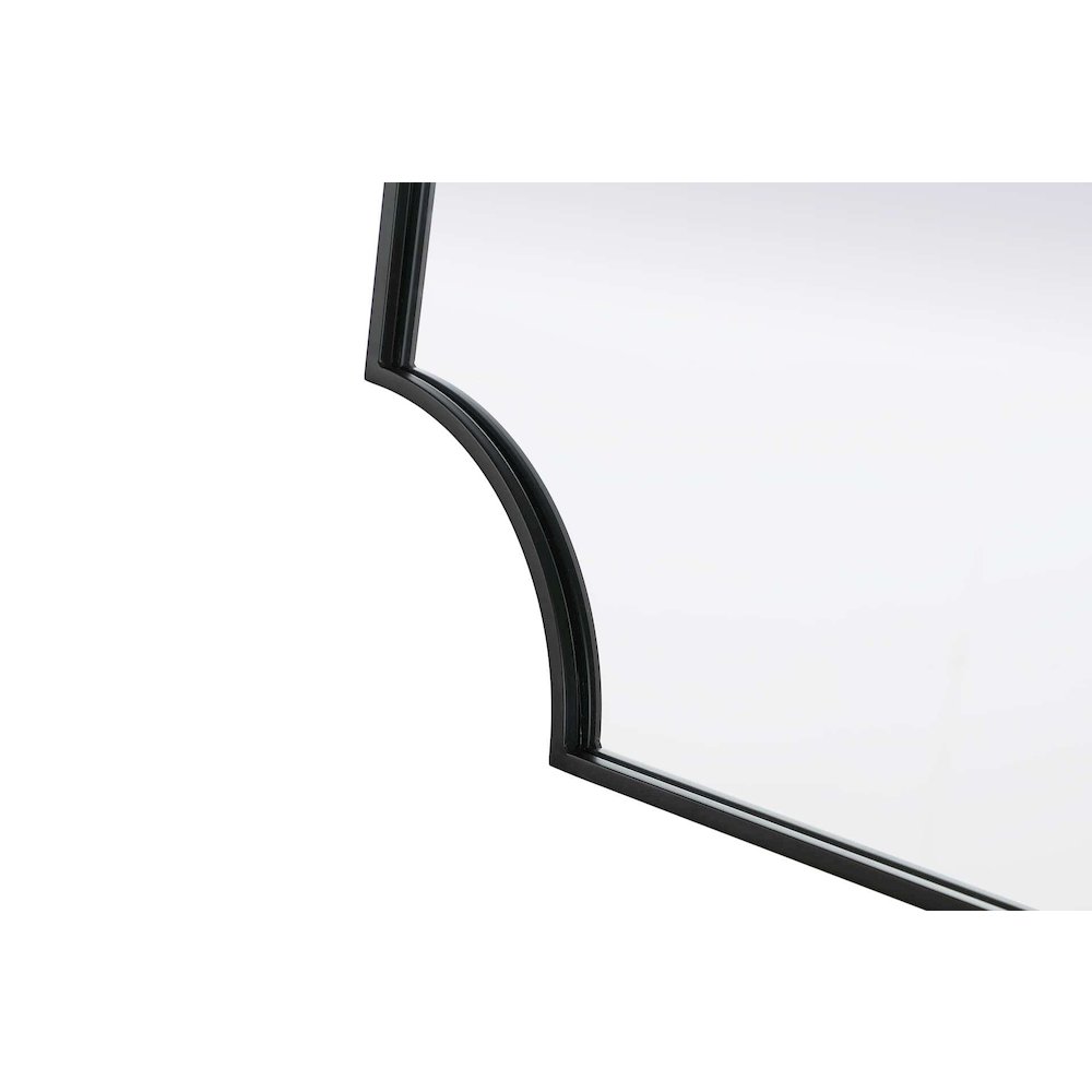 Notched Metal Mirror 30x42 inch in Black