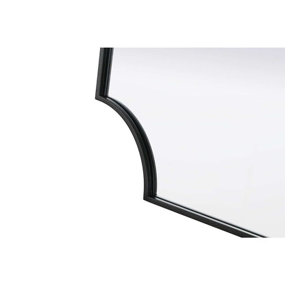 Notched Metal Mirror 30x42 inch in Black