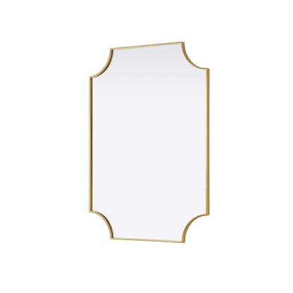 Notched Metal Mirror 30x42 inch in Brass