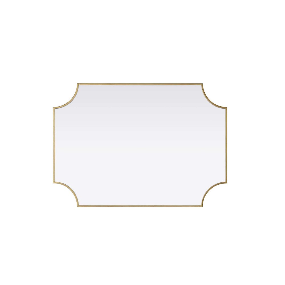 Notched Metal Mirror 30x42 inch in Brass