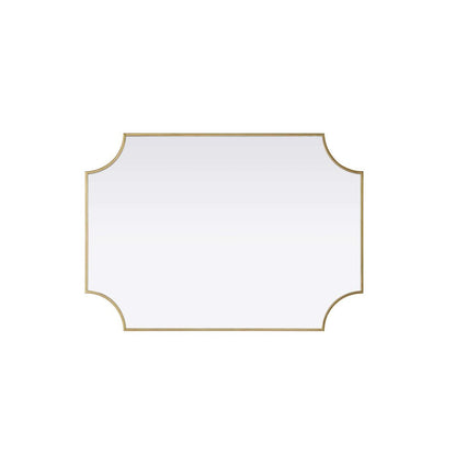 Notched Metal Mirror 30x42 inch in Brass