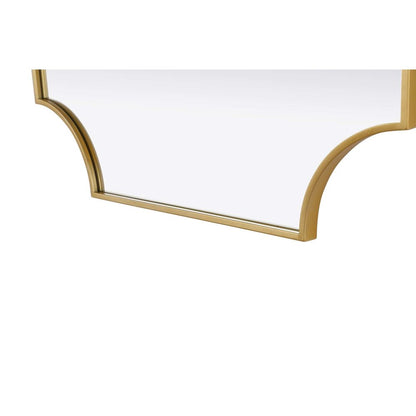 Notched Metal Mirror 30x42 inch in Brass
